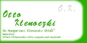 otto klenoczki business card